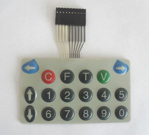Водоустойчивый тактильный переключатель мембраны, кнопочная панель мембраны матрицы кнопки Embrossed